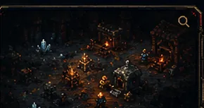 Dark underground pixel scene